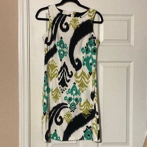 ⭐️⭐️ I.N. Studio Black, Green, and White Sheath Dress - size 6